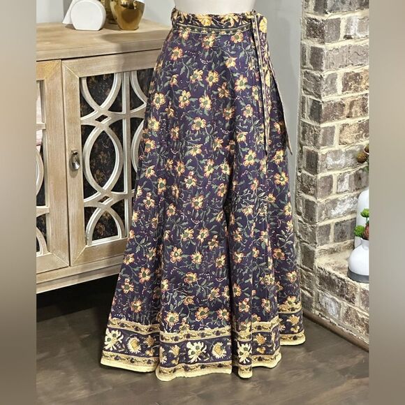 Ethnic Indian Wear Women’s Cotton Hand Printed Boho Maxi Skirt in Size Large - Picture 8 of 10